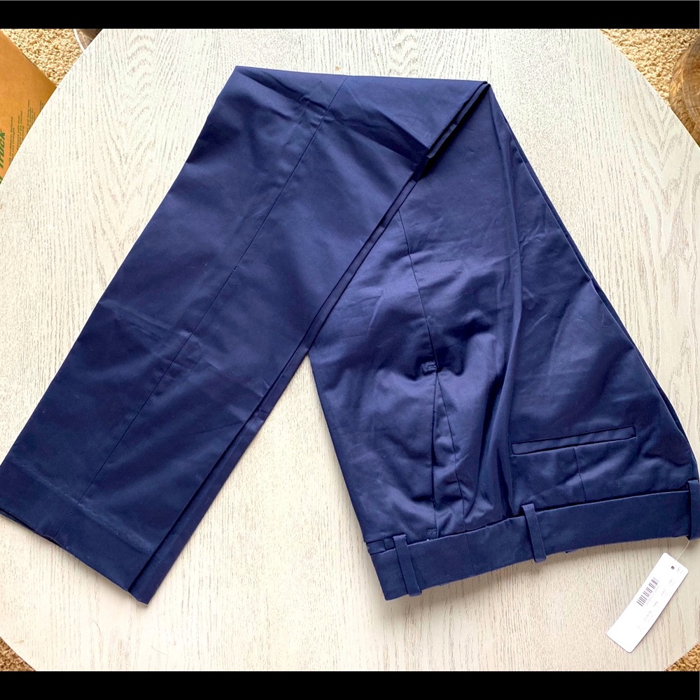 NWT J. Crew Stretch Sateen Pant - Sz 0 - Navy